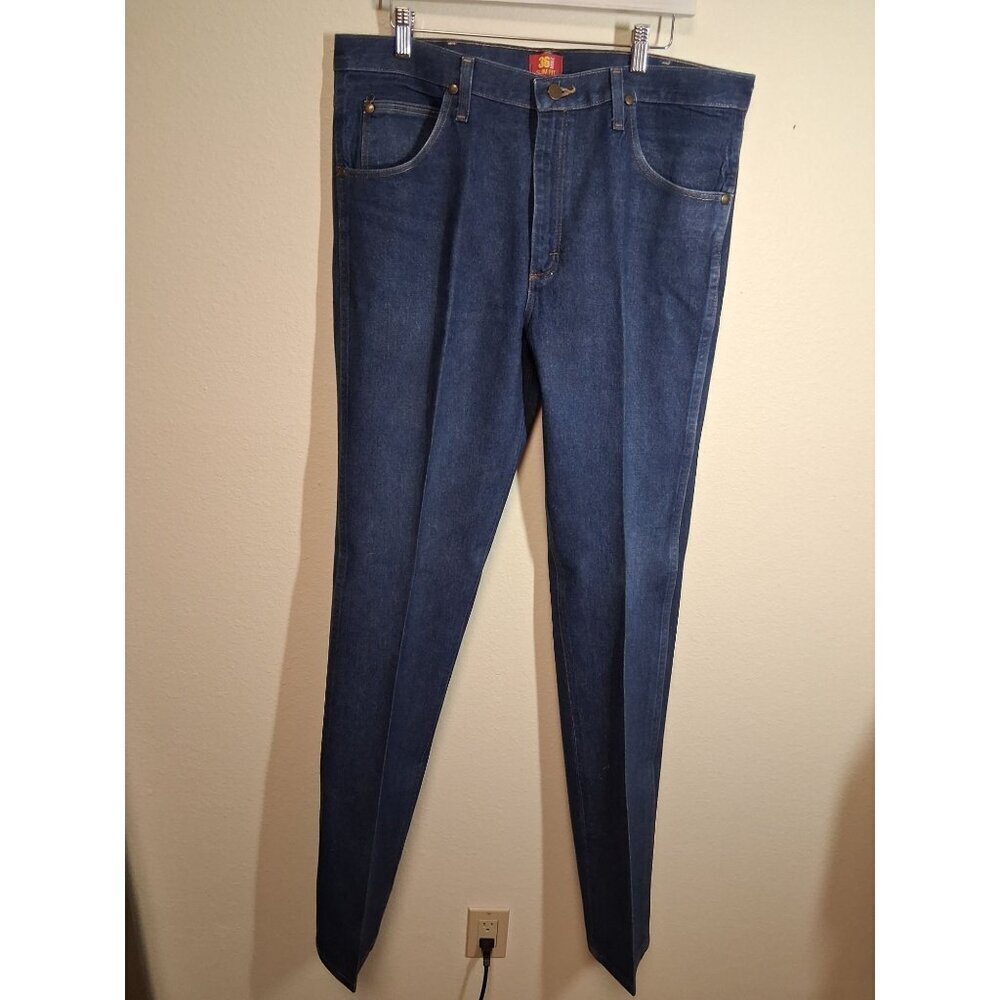 VTG Wrangler Denim Blue Jeans Slim Fit 36MWZPD Size 36x36